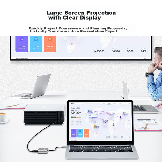 Хаб LinkStone Type-C HDMI/VGA 4K, для Apple/MacBook/iPhone/iPad/Huawei/TV - изображение 9