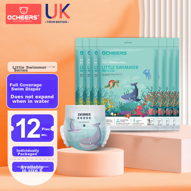Подгузники для плавания Ocheers UK детские водонепроницаемые 12шт XXXL 16-20кг - Фото 4 Подгузники для плавания Ocheers UK детские водонепроницаемые 12шт XXXL 16-20кг - изображение 4