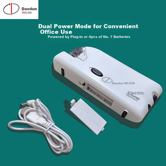 Электрический автоматический степлер DOCON DC-F20 Smart с питанием от USB/аккумулятора, на 20 листов, для дома и офиса, со съемным степлером, совместимый со скобами № 10. - зображення 5