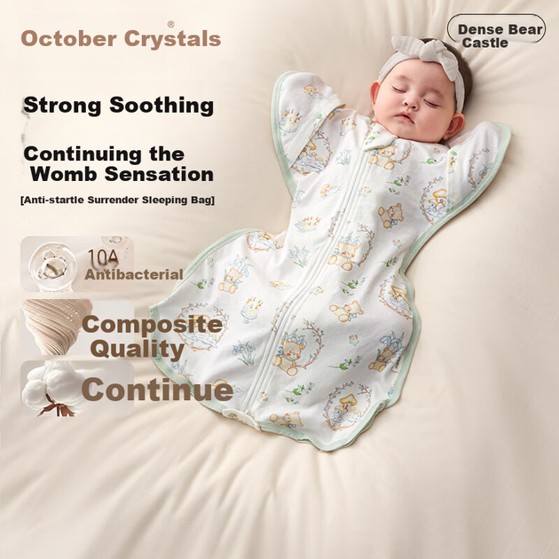Піжама-мішок для сну October Crystals Baby Anti-Startle Sleep Sack Swaddle Blanket Four Seasons Universal Bear Castle S - изображение 7