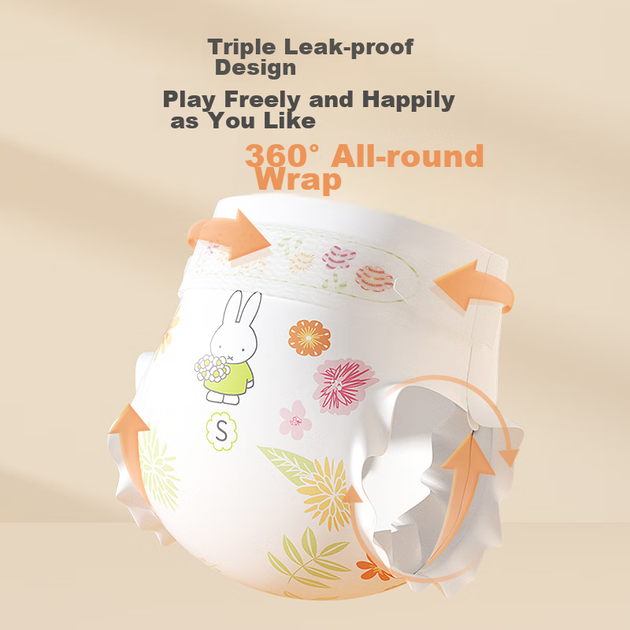Подгузники Solove Miffy Little Garden 2.0 ультратонкие мягкие L 40шт 9-14кг дышащие - изображение 6