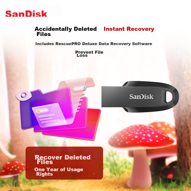 Флеш-накопичувач SanDisk 64 ГБ USB 3.2, CZ550 чорний, швидкість читання 100 МБ/с, безпечне шифрування, відновлення даних, для навчання, офісу, комп'ютера, використання в автомобілі, високошвидкісний флеш-накопичувач великої ємності - зображення 6