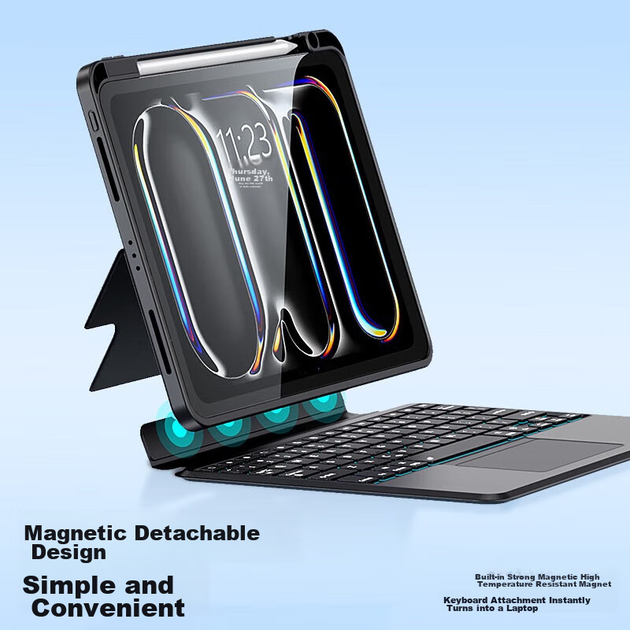 Чехол-клавиатура Smorss для iPad 10.9" 10 поколения, Bluetooth - изображение 4