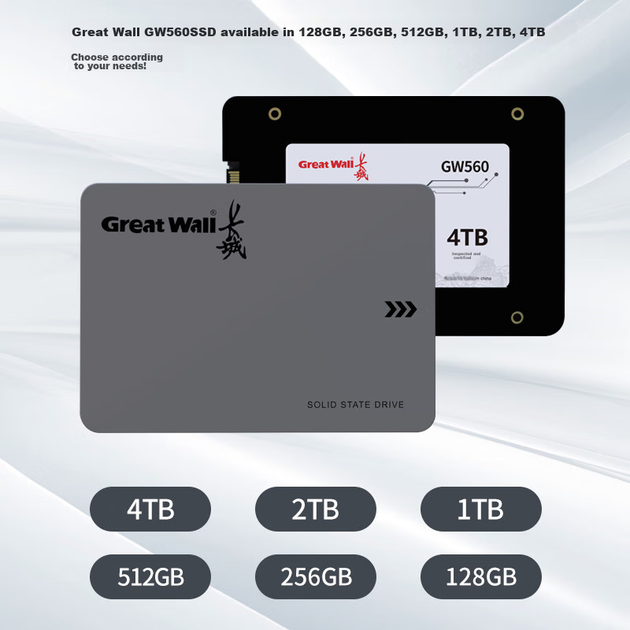 Твердотельный накопитель Great Wall SSD 1 ТБ, интерфейс SATA 3.0, скорость чтения 550 МБ/с, совместим с настольными компьютерами/ноутбуками, серия GW560. - изображение 7