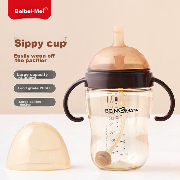 Детская бутылочка Beingmate Big Baby Straw Bottle, бутылочка для прикорма из полипропилена (PPSU), для детей от 12 месяцев, 300 мл, с двойной ручкой и шариком-подушкой. - Фото 4 Детская бутылочка Beingmate Big Baby Straw Bottle, бутылочка для прикорма из полипропилена (PPSU), для детей от 12 месяцев, 300 мл, с двойной ручкой и шариком-подушкой. - изображение 4
