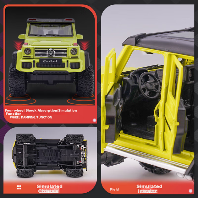 Игрушечная модель внедорожника Chiyu Toys G500, реалистичная модель автомобиля из сплава, игрушечная машинка, подарок для мальчиков. - изображение 7