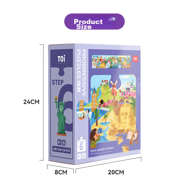 Развивающая игрушка-пазл TOI Advanced для детей 3-6 лет, бумажная, подарок на день рождения для мальчиков и девочек, 6 уровней, путешествие по миру. - Фото 12 Развивающая игрушка-пазл TOI Advanced для детей 3-6 лет, бумажная, подарок на день рождения для мальчиков и девочек, 6 уровней, путешествие по миру. - изображение 12