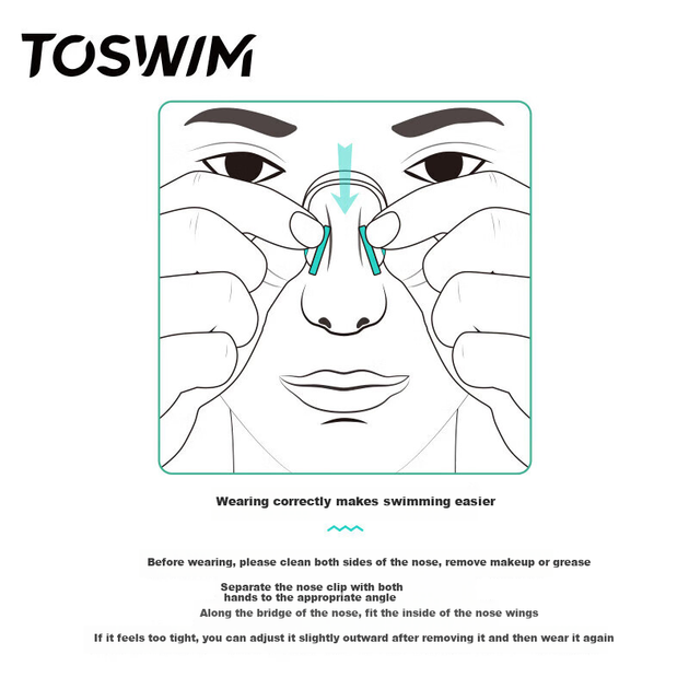 Зажим для носа TOSWIM для плавания, водонепроницаемый - Фото 12 Зажим для носа TOSWIM для плавания, водонепроницаемый - изображение 12