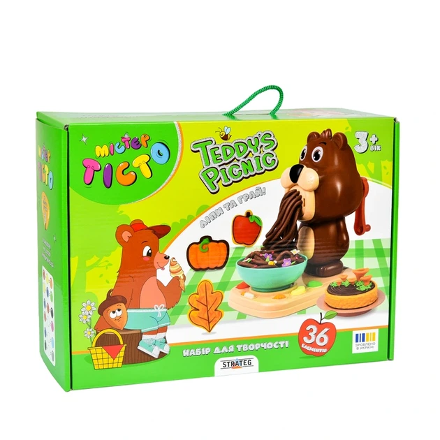 Набір для творчості Містер тісто Teddy's Picnic Strateg українською мовою (41033) - Фото 1 Набір для творчості Містер тісто Teddy's Picnic Strateg українською мовою (41033) - изображение 1