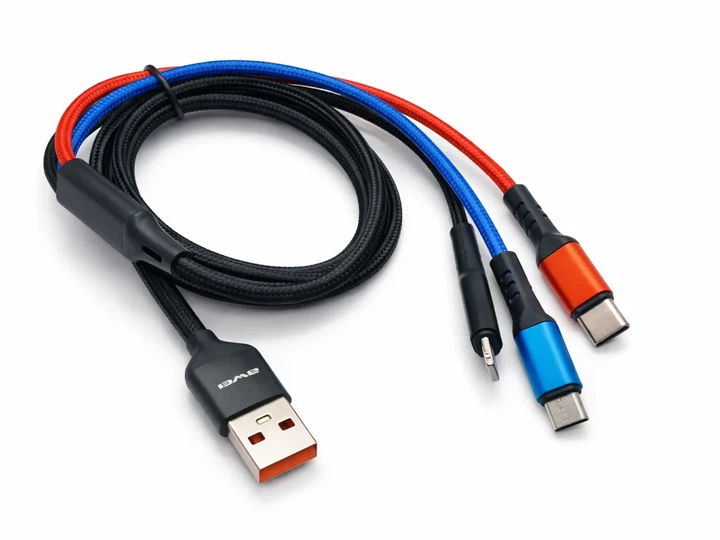Кабель AWEI CL-971 3 в 1 USB - USB Type-C / Lightning / Micro USB, 2.4A, 1.2 м - Фото 2 Кабель AWEI CL-971 3 в 1 USB - USB Type-C / Lightning / Micro USB, 2.4A, 1.2 м - изображение 2