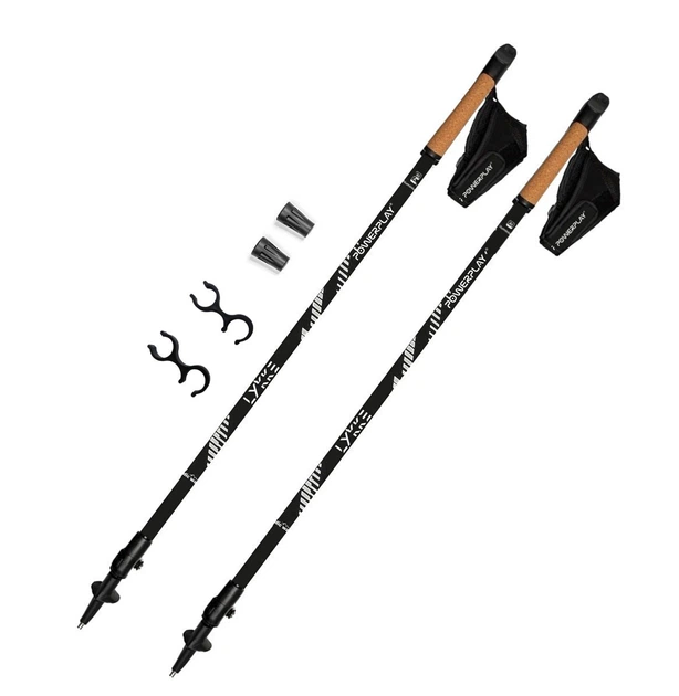 Палки для скандинавской ходьбы PowerPlay 9104 Lykke Black/White 80-135 см (пара) (PP_9104_LYKKE_Bl/White) - изображение 2