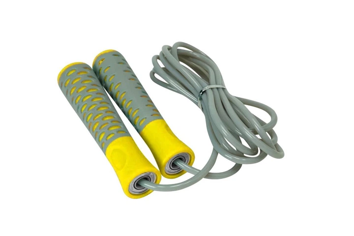Скакалка PowerPlay Jump Rope PRO+ 4206 сіро-жовта 2,75 м (PP_4206_Grey/Yellow) - изображение 3