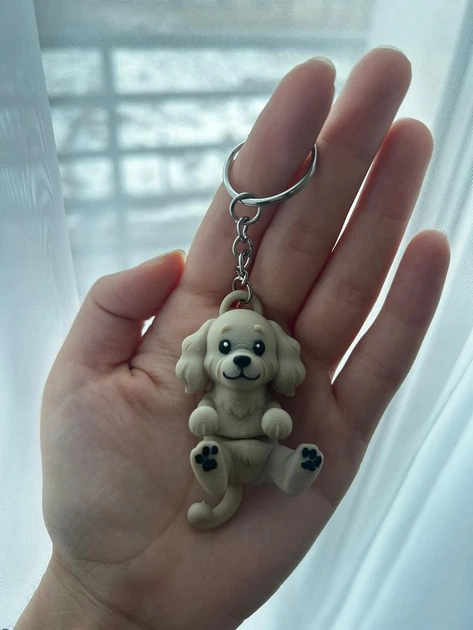 Брелок Кокер Спаниель Подвижный Cocker Spaniel Keychain Articulated Flexi Dog 6 См 3Д Печать - Фото 4 Брелок Кокер Спаниель Подвижный Cocker Spaniel Keychain Articulated Flexi Dog 6 См 3Д Печать - изображение 4