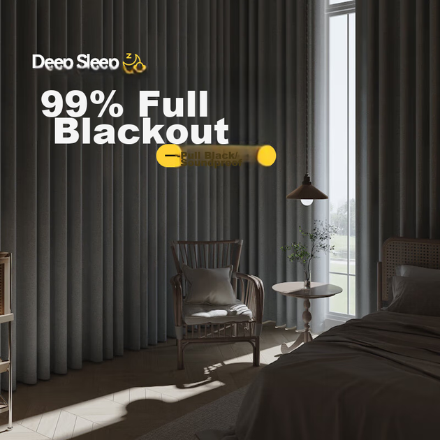 Штори Jinchan Blackout щільні світлонепроникні сірі 270×250 - зображення 4