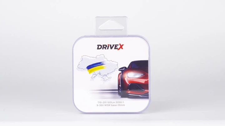 Світлодіоди в габаритні вогні. Підсвітку номера та салона DriveX T10-201 100Lm 3030-1 9-36V W5W base-10mm к-т. - изображение 2