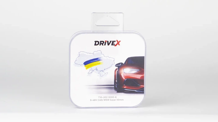Світлодіоди в габаритні вогні. Підсвітку номера та салона DriveX T10-202 3030-6 9-48V CAN W5W base-10mm к-т. - зображення 2
