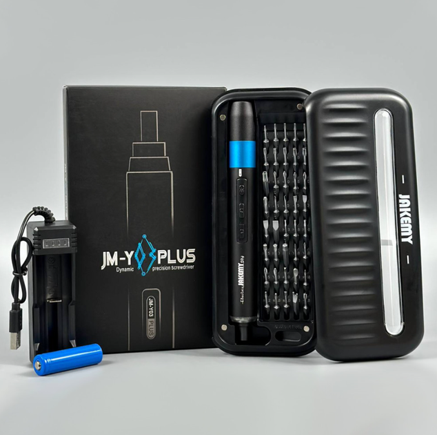 Акумуляторна викрутка JAKEMY JM-Y03 Plus 41в1 Dual Dynamics з магнітними бітами в кейсі - Фото 1 Акумуляторна викрутка JAKEMY JM-Y03 Plus 41в1 Dual Dynamics з магнітними бітами в кейсі - зображення 1