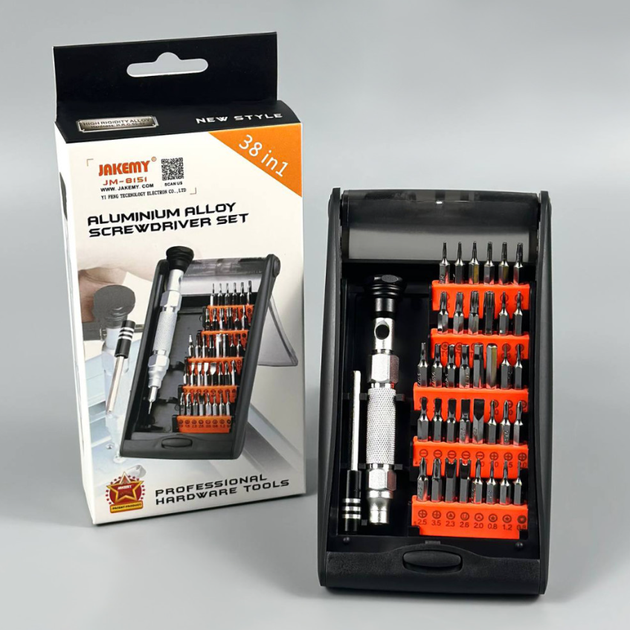 Отвертка JAKEMY JM-8151 38в1 с набором магнитных бит в кейсе - Фото 2 Отвертка JAKEMY JM-8151 38в1 с набором магнитных бит в кейсе - изображение 2