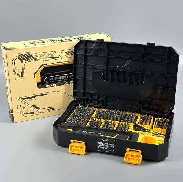 Отвертка JAKEMY JM-8199 257в1 с набором магнитных бит в кейсе - изображение 2