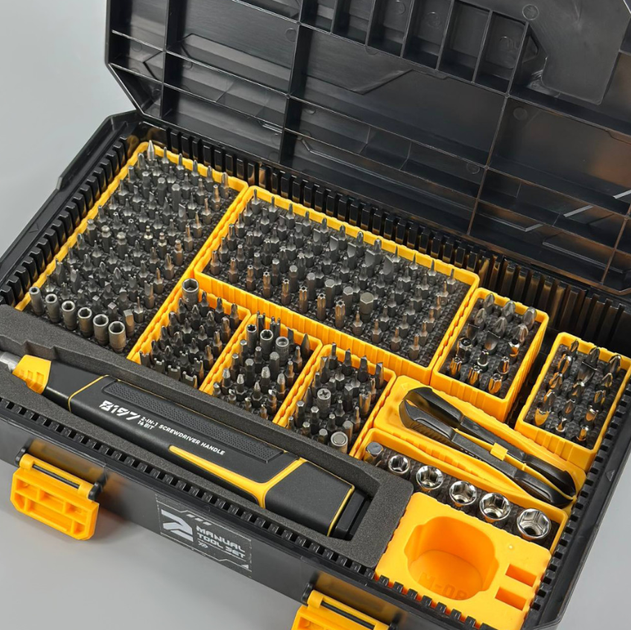 Отвертка JAKEMY JM-8199 257в1 с набором магнитных бит в кейсе - изображение 3