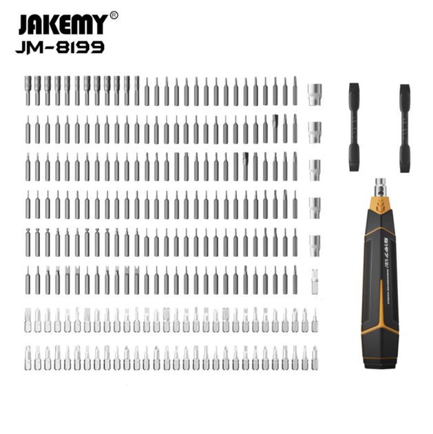 Отвертка JAKEMY JM-8199 257в1 с набором магнитных бит в кейсе - изображение 8