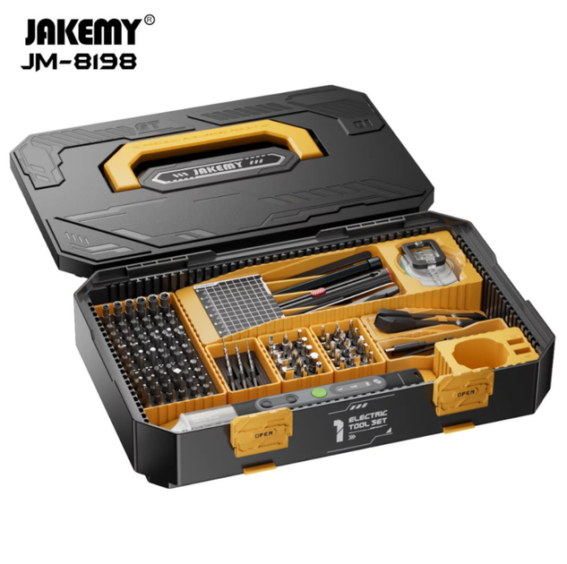 Акумуляторна викрутка JAKEMY JM-8198 135в1 з набором біт у кейсі - зображення 7