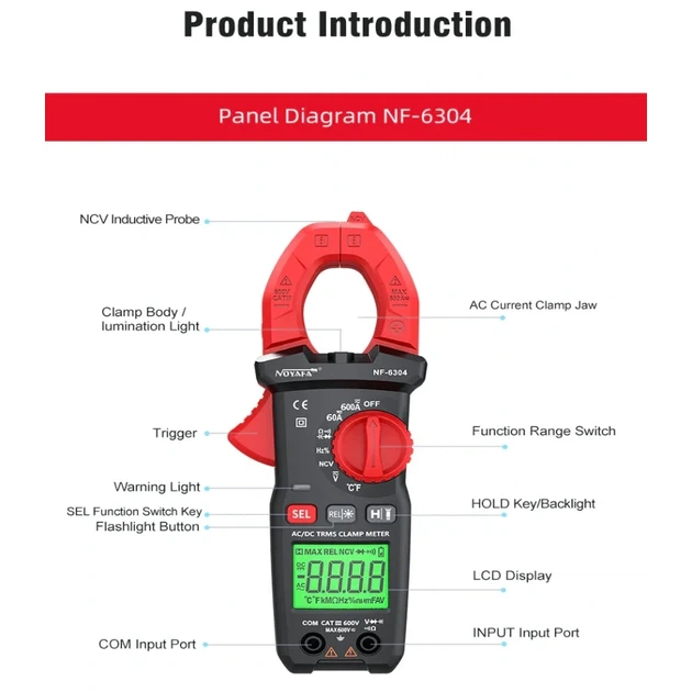 Мультиметр NOYAFA NF-6304 - Фото 3 Мультиметр NOYAFA NF-6304 - зображення 3