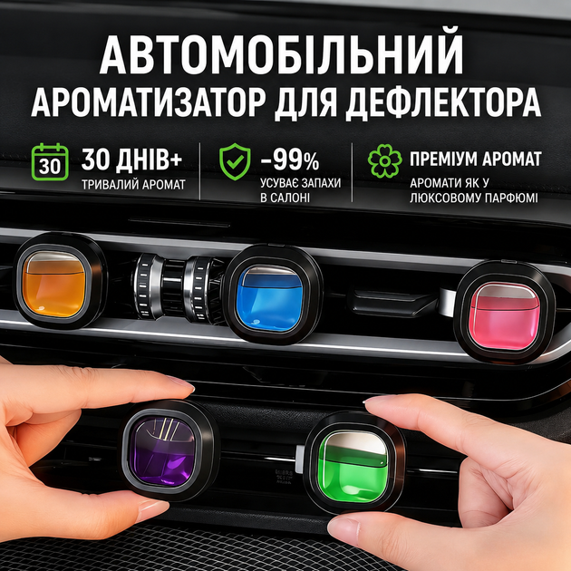 Набор автомобильных ароматизаторов на вентеляционную решетку 5 различных ароматов + 10 сменных картриджей для дефлектора авто - изображение 5