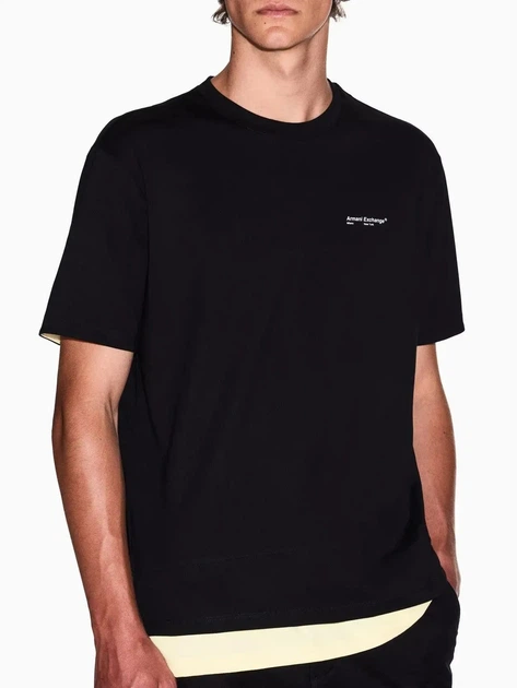 Футболка хлопковая мужская Armani Exchange 401204352 L Черная (1159924403) - Фото 4 Футболка хлопковая мужская Armani Exchange 401204352 L Черная (1159924403) - изображение 4