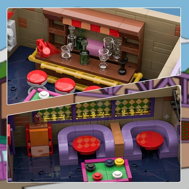 Конструктор "Таверна Мо" из мультсериала Симпсоны The Simpsons - Moe's Tavern Springfield MOC, 840 деталей - изображение 9