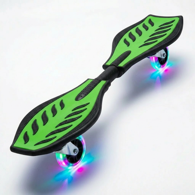 Рипстик роллерсерф со светящимися колесами и алюминиевой рамой SP-Sport Ripstik 4711 Green-Black - изображение 3