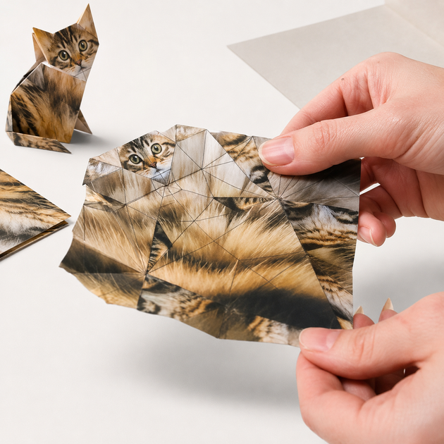 Набор 3D оригами Коты бумажное оригами 50 шт - Фото 6 Набор 3D оригами Коты бумажное оригами 50 шт - изображение 6