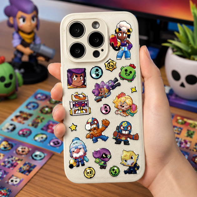 Стікери Бравл Старс 210 шт, 8 аркушів А5 10,5х15 см, Brawl Stars - Фото 2 Стікери Бравл Старс 210 шт, 8 аркушів А5 10,5х15 см, Brawl Stars - зображення 2