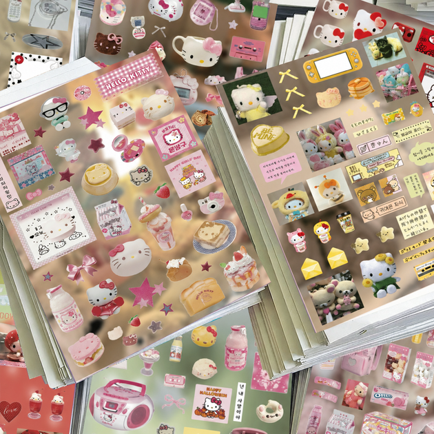 Стикеры Hello Kitty 200 шт, 8 листов А5 10,5х15 см - изображение 7
