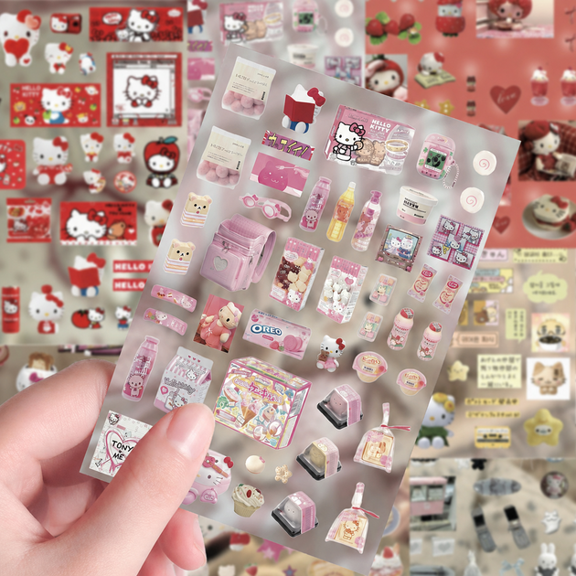 Стикеры Hello Kitty 200 шт, 8 листов А5 10,5х15 см - изображение 10