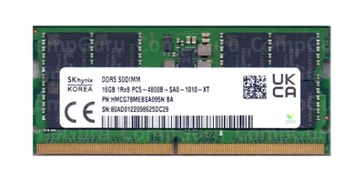 Оперативна пам'ять для ноутбука SK hynix 16GB DDR5 4800MHz SO-DIMM 1Rx8 (HMCG78MEBSA095N) - Фото 1 Оперативна пам'ять для ноутбука SK hynix 16GB DDR5 4800MHz SO-DIMM 1Rx8 (HMCG78MEBSA095N) - зображення 1