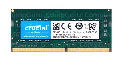 Оперативная память для ноутбука Crucial 8GB DDR4 2666MHz SO-DIMM (CT8G4SFS8266.M8FE) - Фото 1 Оперативная память для ноутбука Crucial 8GB DDR4 2666MHz SO-DIMM (CT8G4SFS8266.M8FE) - изображение 1