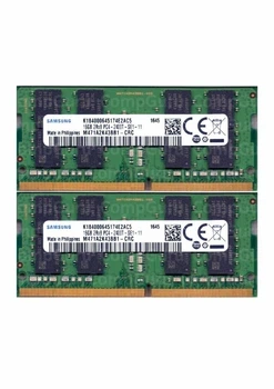 Комплект оперативной памяти для ноутбука Samsung 32GB (2x16GB) DDR4 2400MHz SO-DIMM 2Rx8 (M471A2K43BB1-CRC) - Фото 1 Комплект оперативной памяти для ноутбука Samsung 32GB (2x16GB) DDR4 2400MHz SO-DIMM 2Rx8 (M471A2K43BB1-CRC) - изображение 1