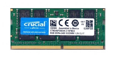 Оперативна пам'ять для ноутбука Crucial 8GB DDR4 2400MHz SO-DIMM (CT8G4SFD824A.C16FBD2) - Фото 1 Оперативна пам'ять для ноутбука Crucial 8GB DDR4 2400MHz SO-DIMM (CT8G4SFD824A.C16FBD2) - зображення 1