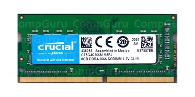 Оперативная память для ноутбука Crucial 8GB DDR4 2666MHz SO-DIMM (CT8G4S266M.M8FJ) - Фото 1 Оперативная память для ноутбука Crucial 8GB DDR4 2666MHz SO-DIMM (CT8G4S266M.M8FJ) - изображение 1