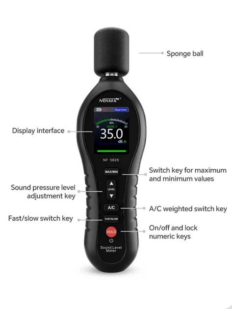 Шумомер NOYAFA NF-562S - Фото 3 Шумомер NOYAFA NF-562S - изображение 3