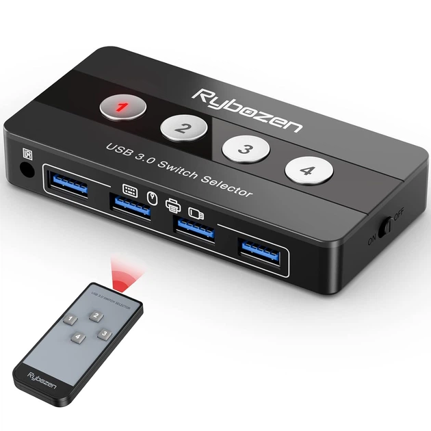 USB Свитч 4 порта Rybozen - Фото 1 USB Свитч 4 порта Rybozen - изображение 1