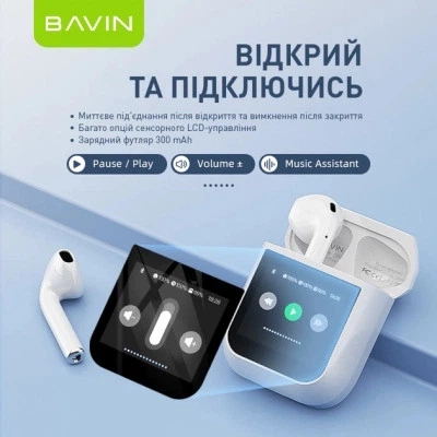 Навушники BAVIN BAVIN-81 Hi-Res LCD Tough White - зображення 6