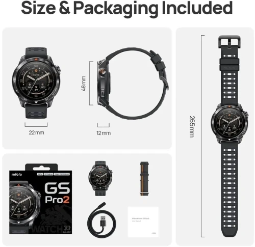Смарт-годинник Mibro GS Pro2, Dark Grey (XPAW025D) - Фото 4 Смарт-годинник Mibro GS Pro2, Dark Grey (XPAW025D) - зображення 4