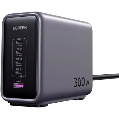 Зарядное устройство Ugreen 5xUSB 300W Nexode (5хUSB-C) CD333 (90903B) - Фото 1 Зарядное устройство Ugreen 5xUSB 300W Nexode (5хUSB-C) CD333 (90903B) - изображение 1