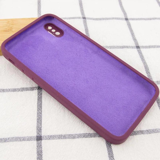 Чохол Silk Square Full Camera Protective (AA) NO LOGO для Apple iPhone X / XS (5.8") Бордовий / Maroon - 00000072151_4 - изображение 3