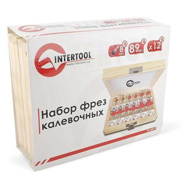 Набор фрез калевочных в деревянном кейсе INTERTOOL HT-0077 - изображение 8