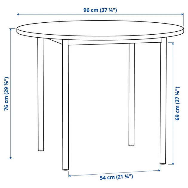 Стіл і 4 стільці ІКЕА IKEA PS 2026 / VIHALS 96 см білий (s59634415) - Фото 4 Стіл і 4 стільці ІКЕА IKEA PS 2026 / VIHALS 96 см білий (s59634415) - изображение 4