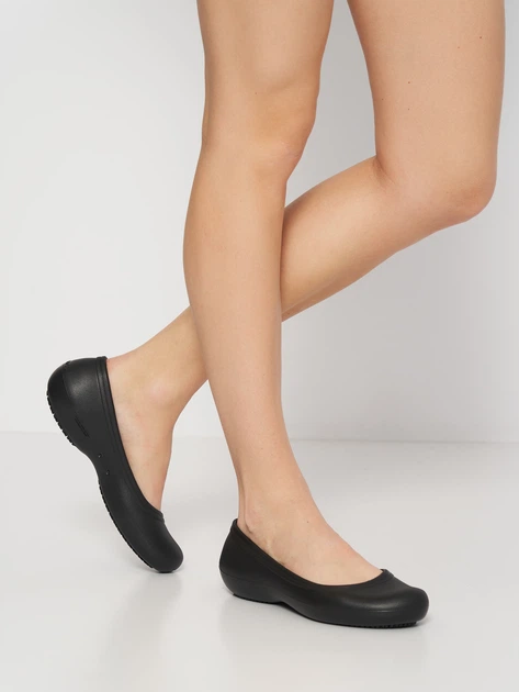 Жіночі балетки Crocs At Work Flat Black (39-40, чорний) - изображение 6