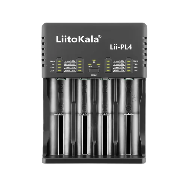 Умное зарядное устройство для аккумуляторов LiitoKala Lii-PL4 АА, ААА, 18650, 21700, 26650 Li-ion, LiFePO4, Ni-MH, Ni-Cd (19409) - изображение 3